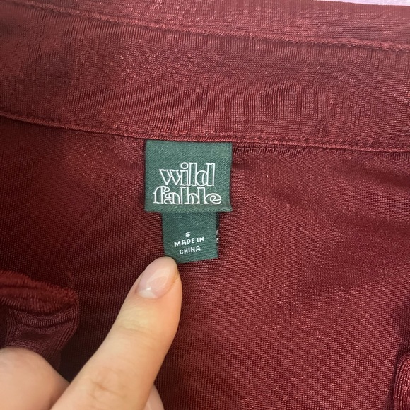 Wild Fable Women's Bodycon Dress Size M Short Sleeve Button-Front Red - Picture 2 of 3